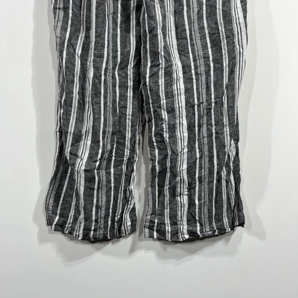 Briggs Fisherman Coastal Linen Blend Wide Leg Boho Stripe Pants Womens XL Resort - Picture 10 of 10